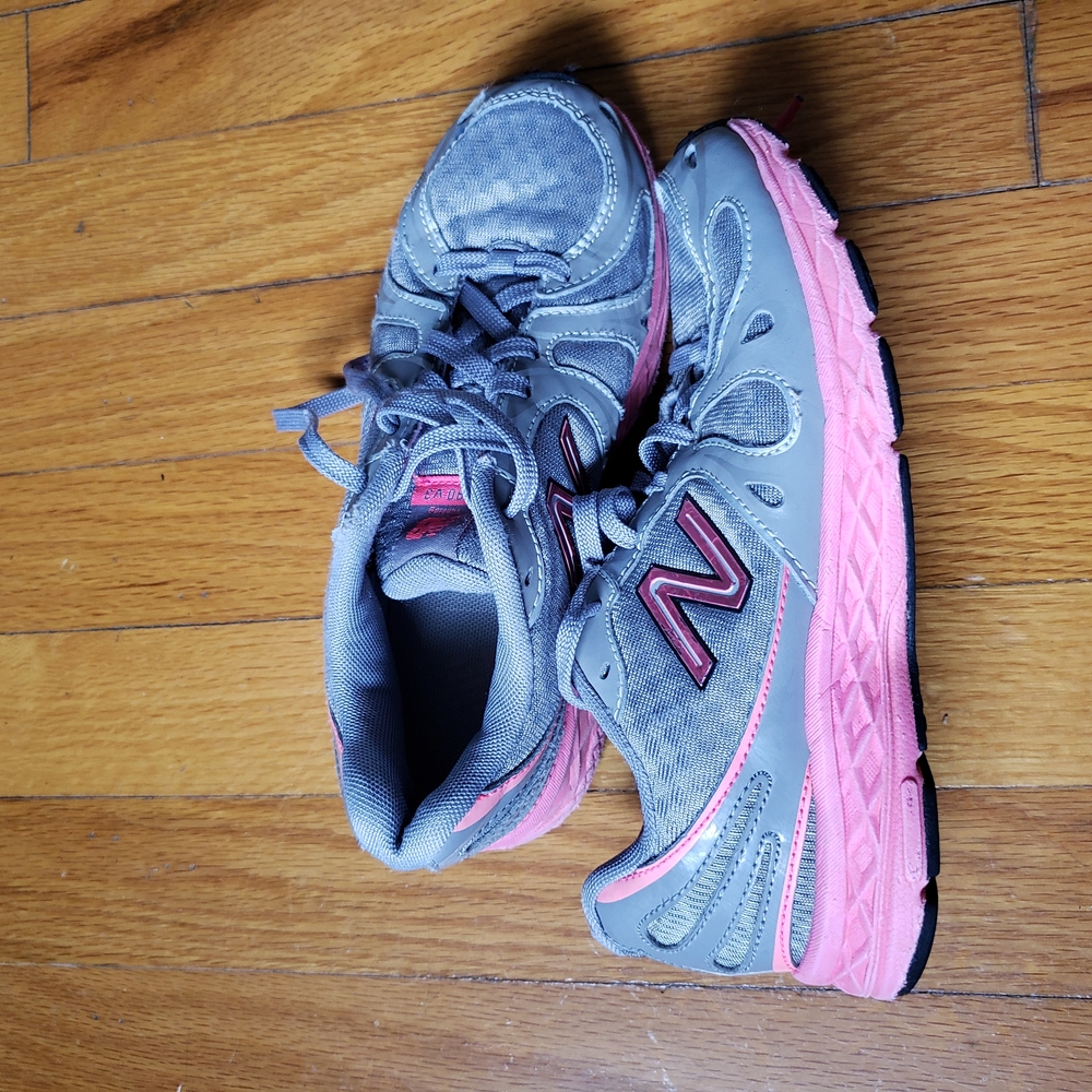 New Balance Girls's Gray and Pink Running Shoes